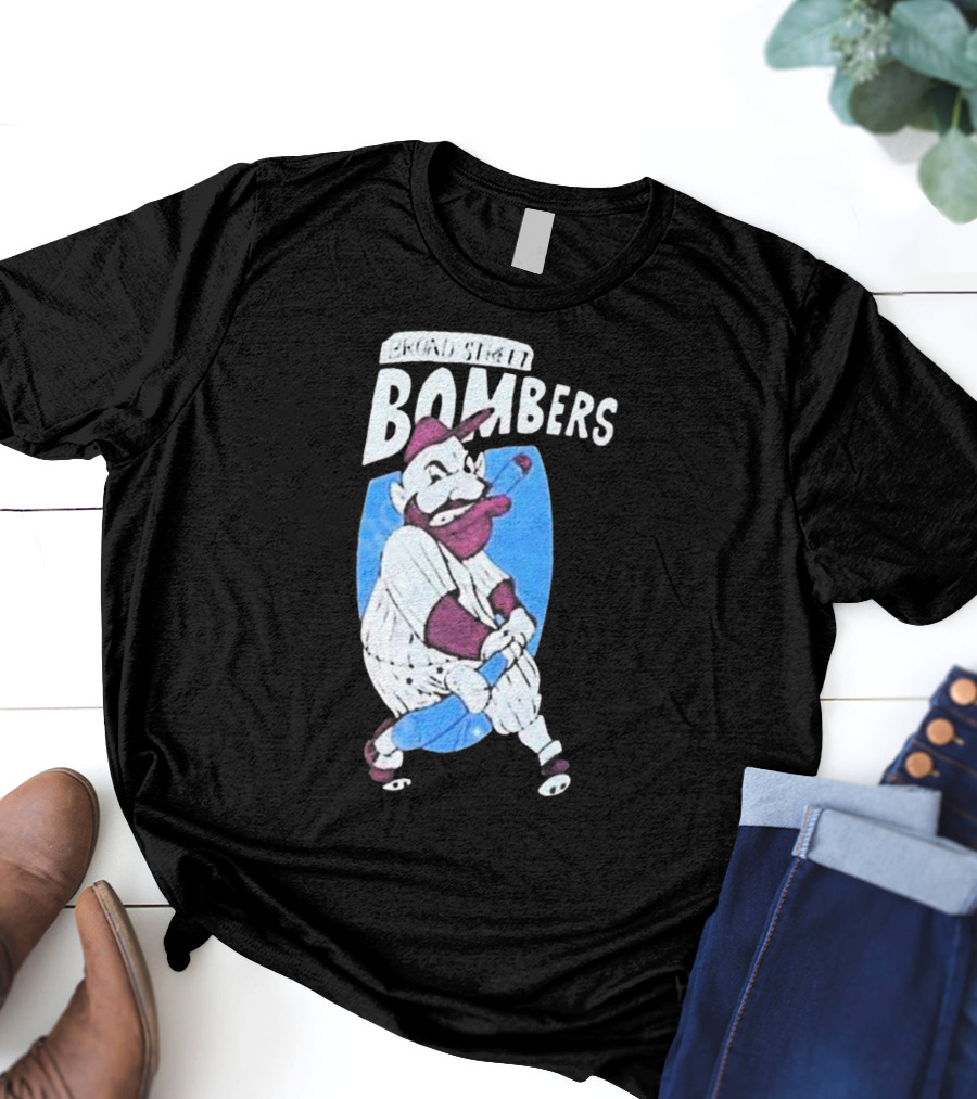 Broad Street Bombers Cartoon Baseball Character T-Shirt