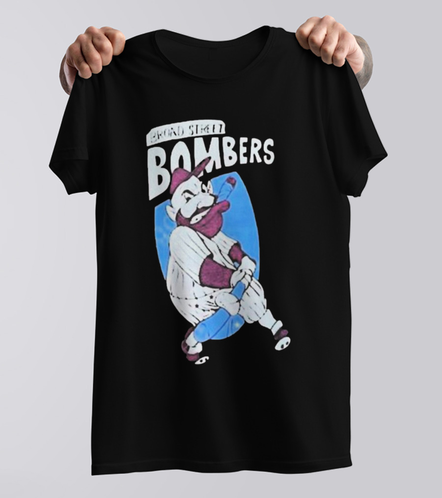 Broad Street Bombers Cartoon Baseball Character T-Shirt