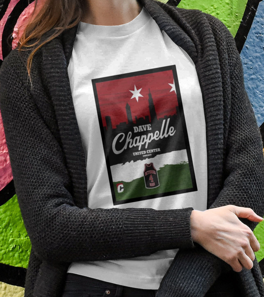 Dave Chappelle United Center Chicago October 4 Basketball Skyline T-Shirt