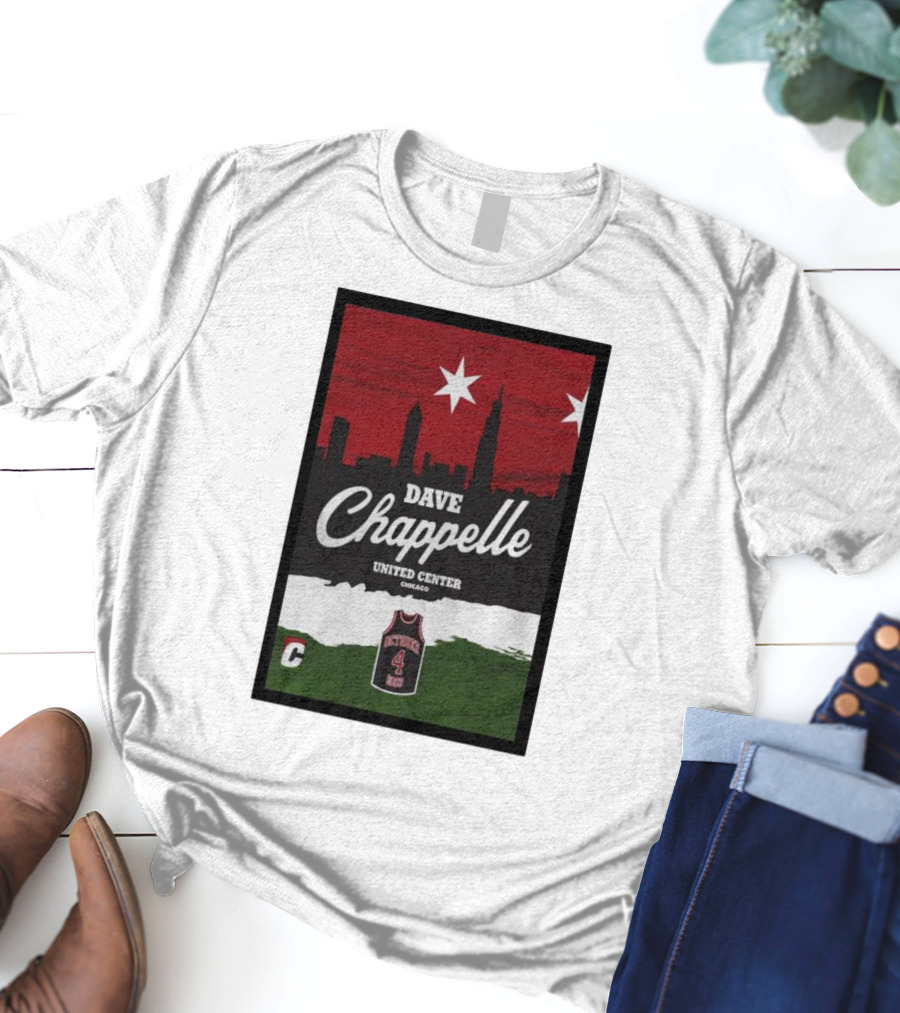 Dave Chappelle United Center Chicago October 4 Basketball Skyline T-Shirt