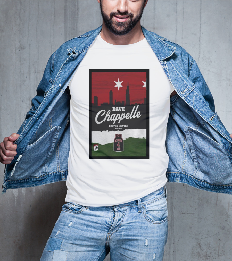 Dave Chappelle United Center Chicago October 4 Basketball Skyline T-Shirt