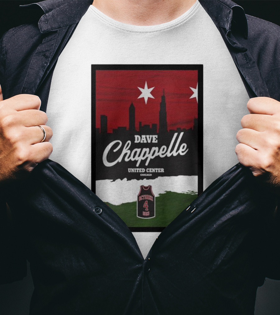 Dave Chappelle United Center Chicago October 4 Basketball Skyline T-Shirt