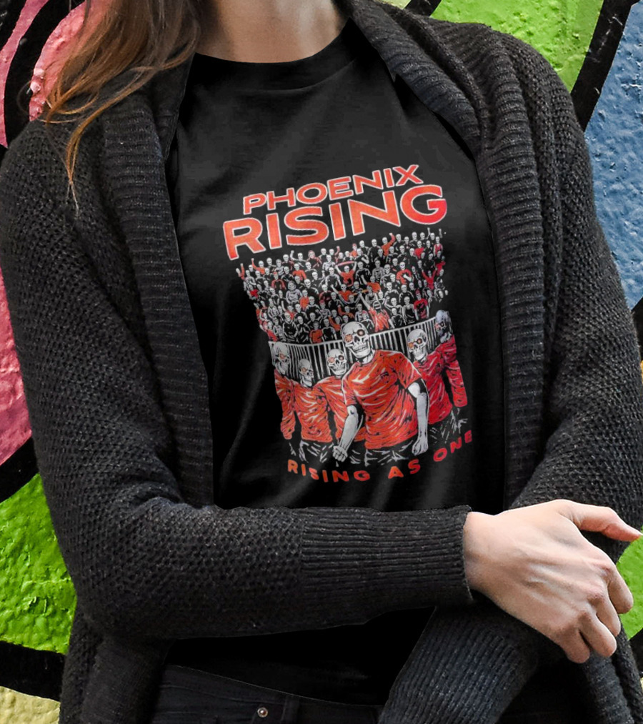 Phoenix Rising Rising As One Skeleton Fans In Red T-Shirt