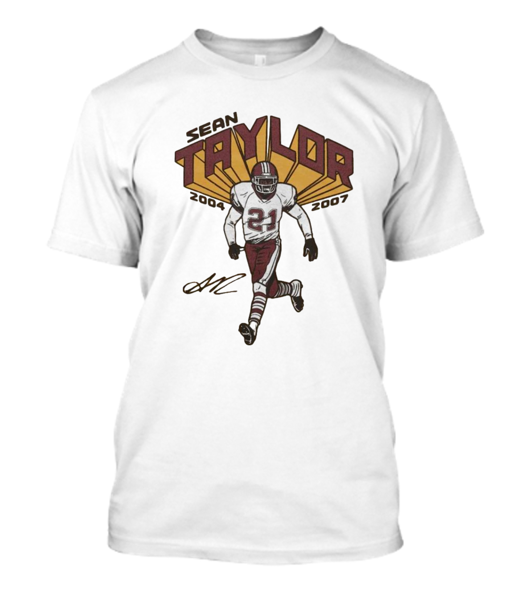 Sean Taylor 2004-2007 Washington 21 Signature T-Shirt