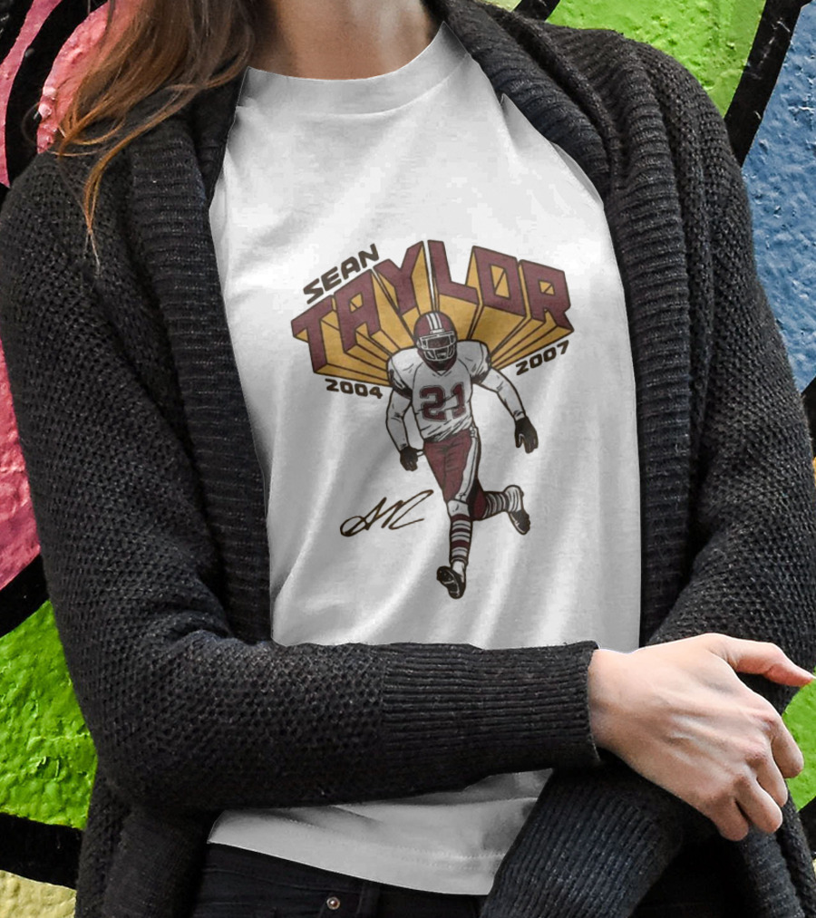 Sean Taylor 2004-2007 Washington 21 Signature T-Shirt