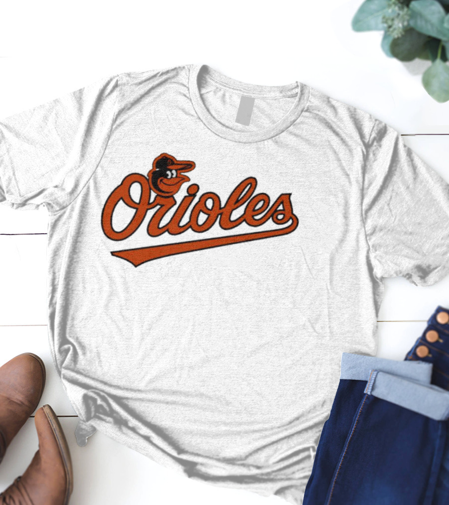 Orioles Baltimore Classic Script Logo Baseball Team T-Shirt