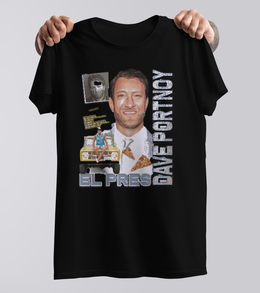 Dave Portnoy El Pres Pizza Car Collage T-Shirt