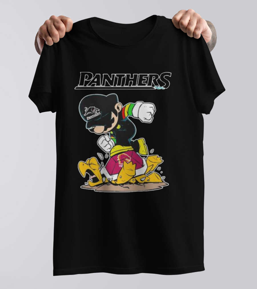 Panthers Mario Crushing Broncos Turtle Mashup T-Shirt