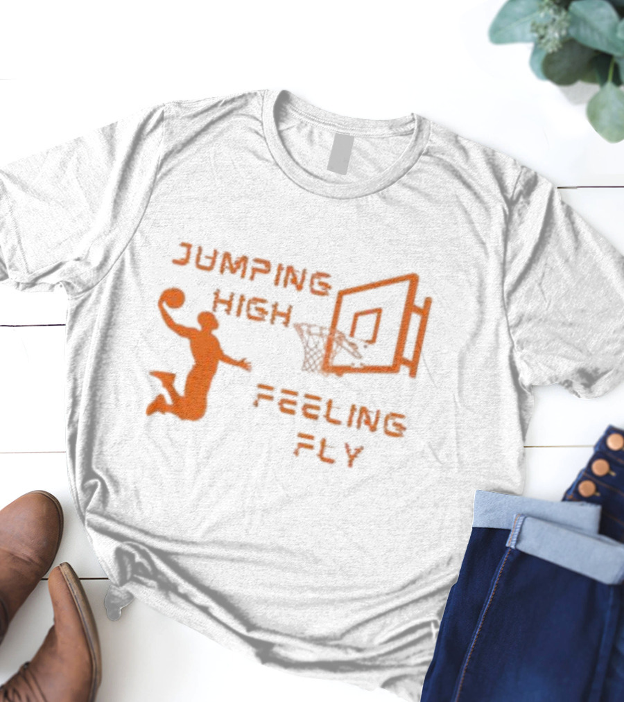 Jumping High Feeling Fly Basketball Dunk Hoops T-Shirt