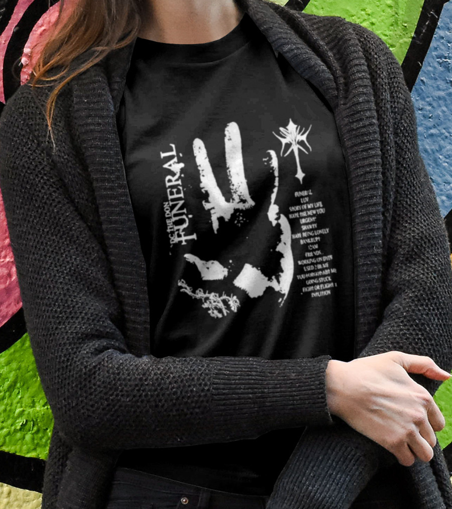 In Memory Of The Don Funeral: Handprint Cross And Words Of Reflection T-Shirt
