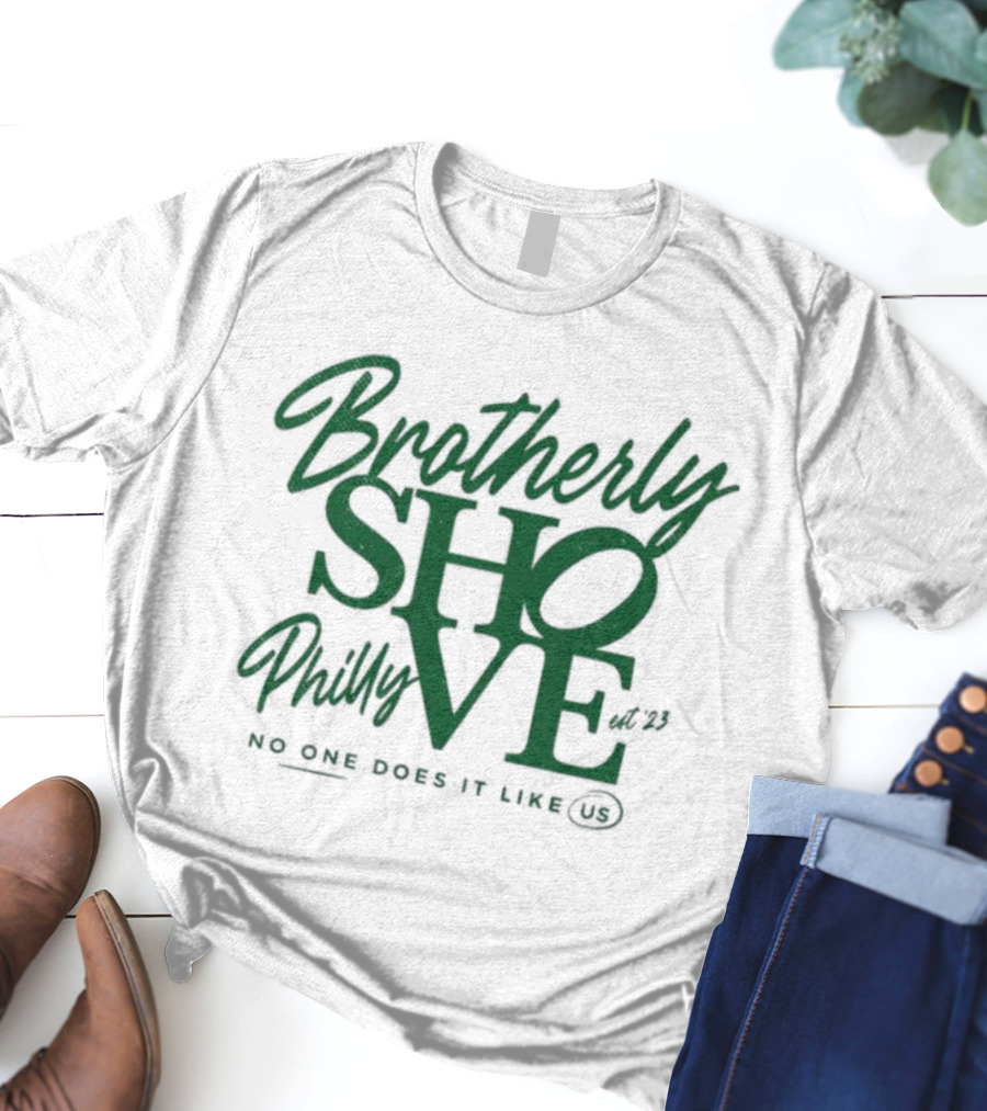 Brotherly Shove Philly No One Does It Like Us Kelly Green Brotherly Shove QB Sneak Philadelphia T-Shirt
