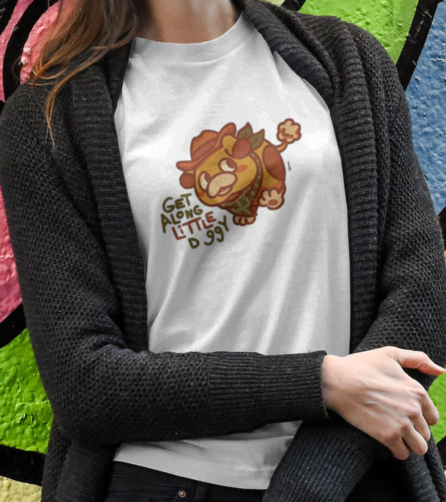 Get Along Little Doggy Cowboy Style Cartoon T-Shirt