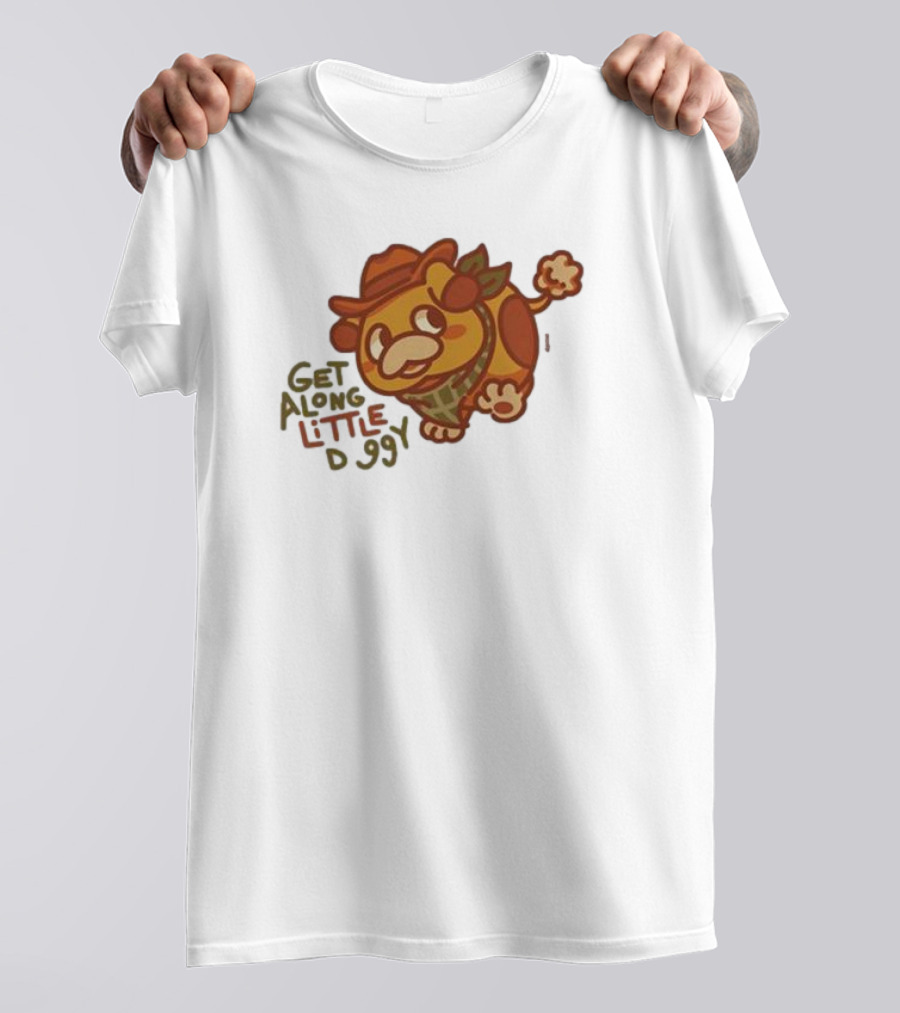 Get Along Little Doggy Cowboy Style Cartoon T-Shirt