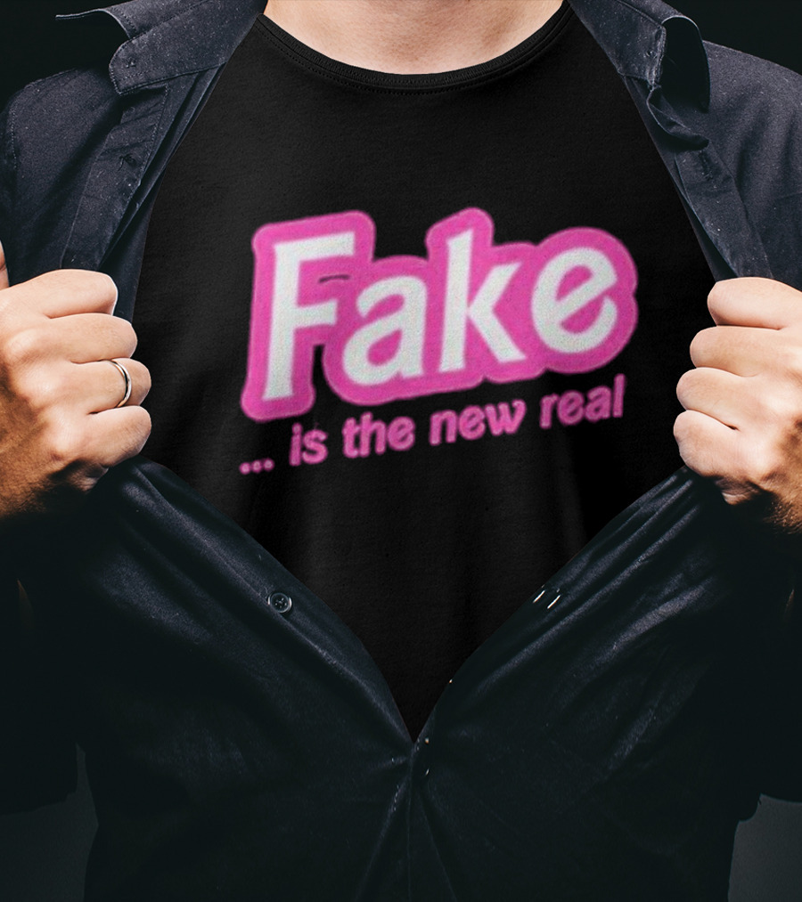 Beabimbo Fake Is The New Real Pink T-Shirt