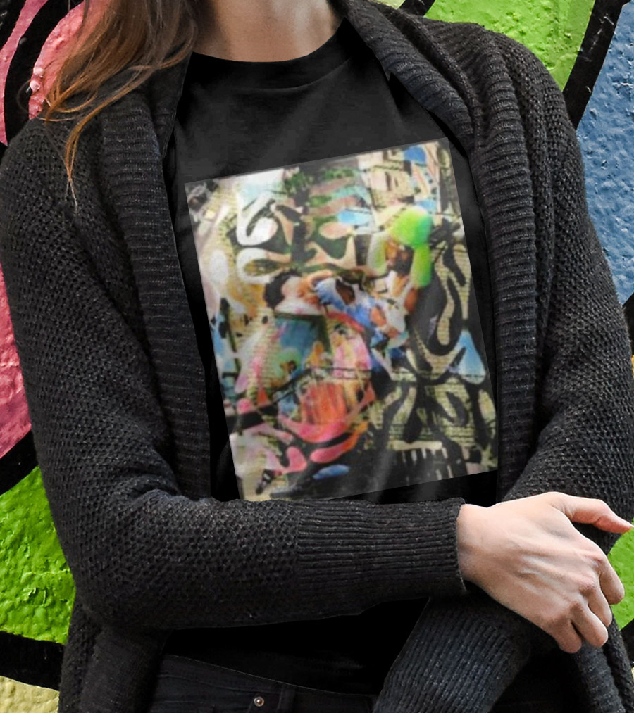 Riri And Rocky Ian Woods Merch Colorful Abstract Collage T-Shirt