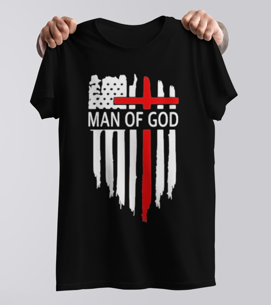 Man Of God American Flag Cross T-Shirt