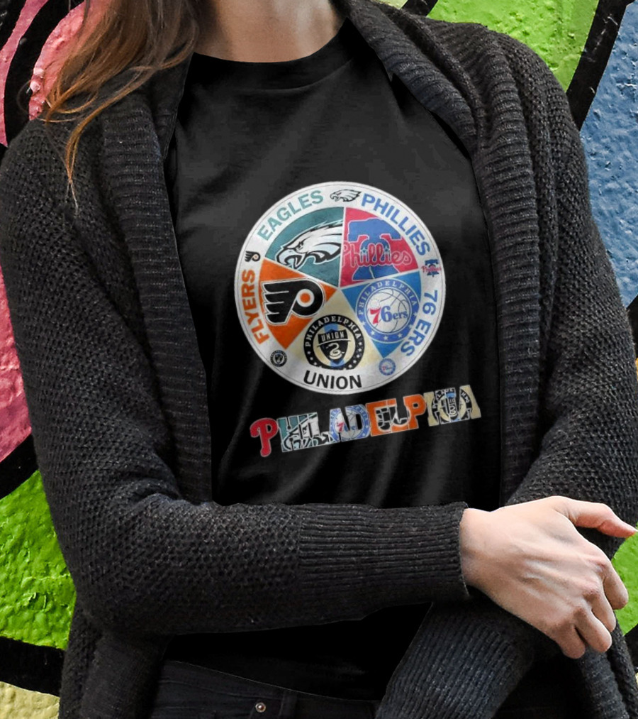 Philadelphia Flyers Eagles Phillies 76Ers Union Team T-Shirt