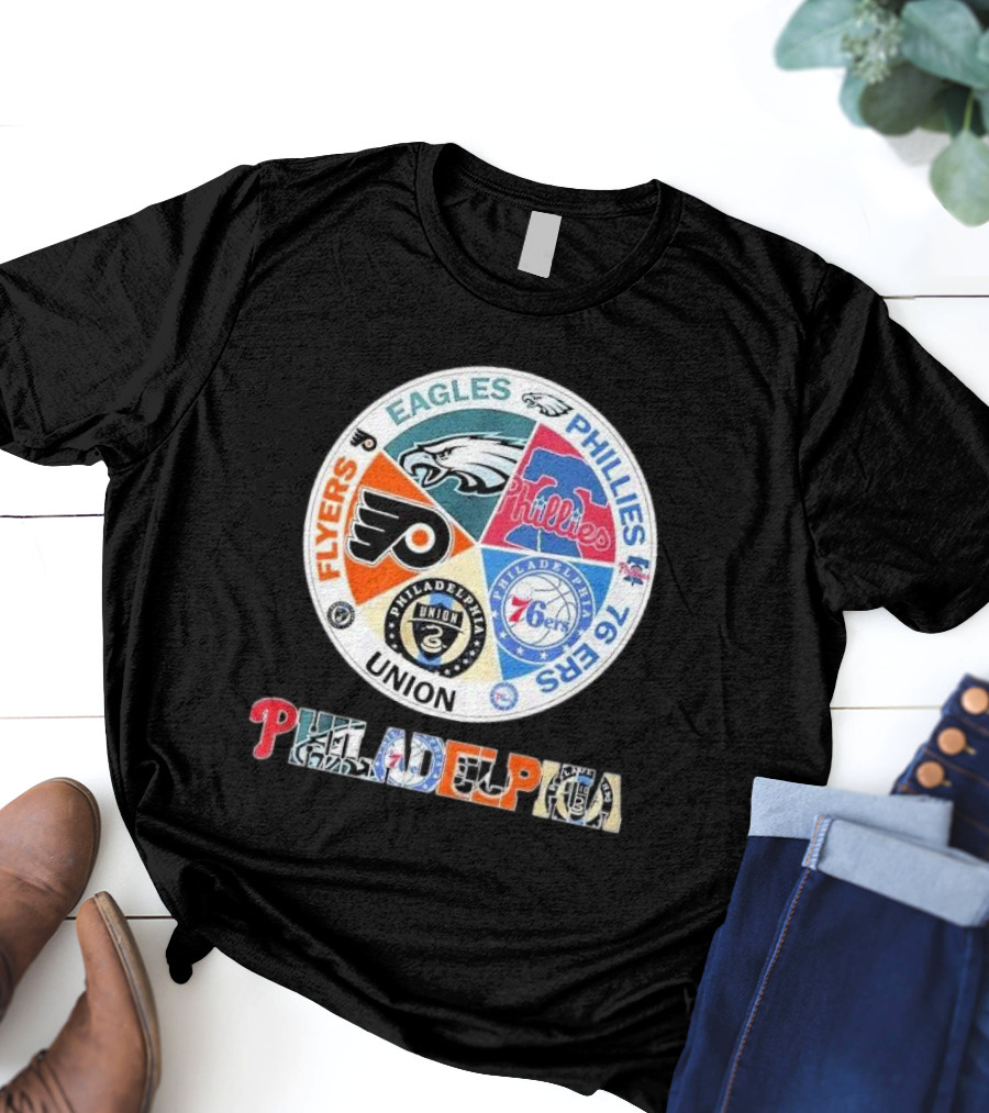 Philadelphia Flyers Eagles Phillies 76Ers Union Team T-Shirt
