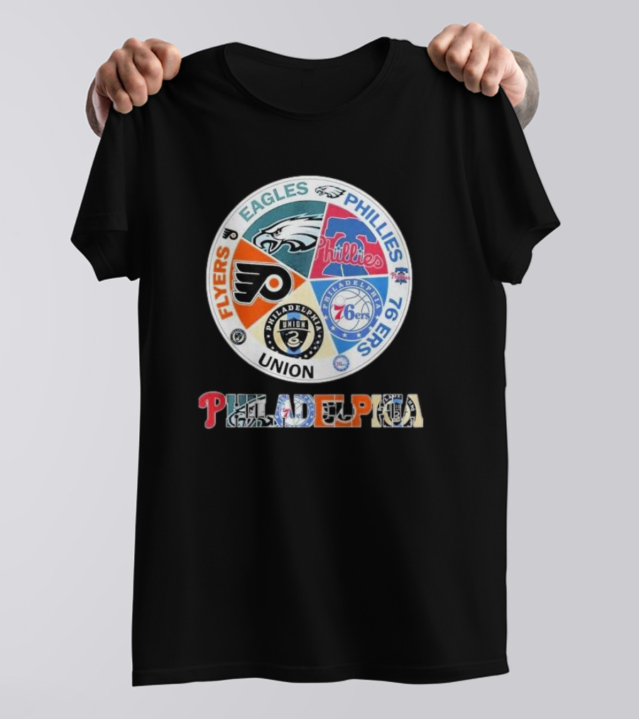 Philadelphia Flyers Eagles Phillies 76Ers Union Team T-Shirt