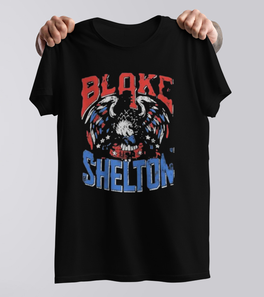 Blake Shelton USA Patriotic Black Eagle T-Shirt
