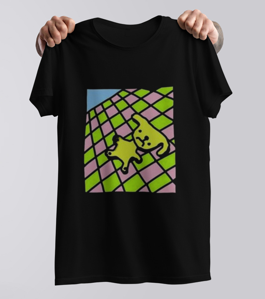 There's A Doggy On The Roof Checkerboard Zoe Bread T-Shirt
