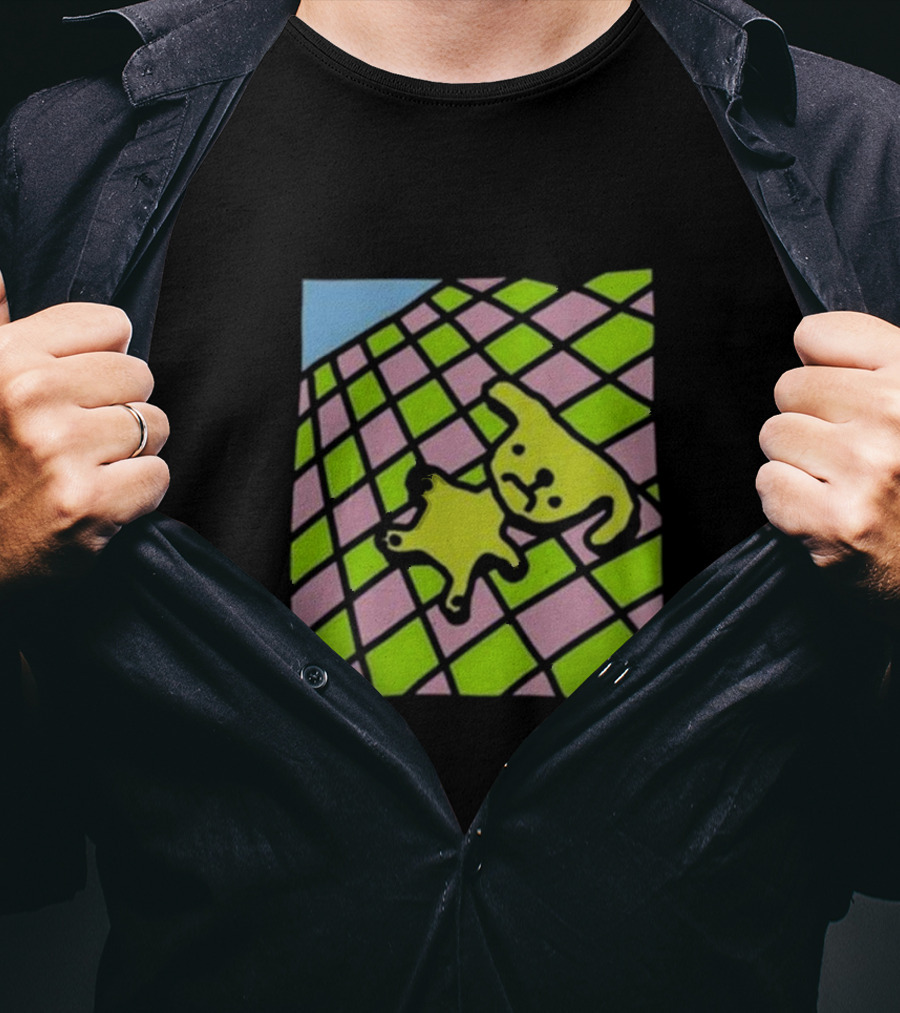 There's A Doggy On The Roof Checkerboard Zoe Bread T-Shirt