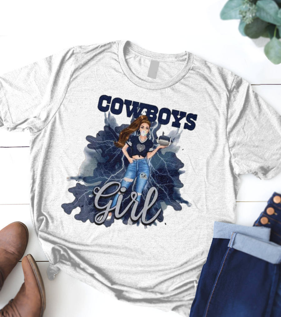 Cowboys Girl Unique Womens Dallas Cowboys Football Fan Fashion T-Shirt