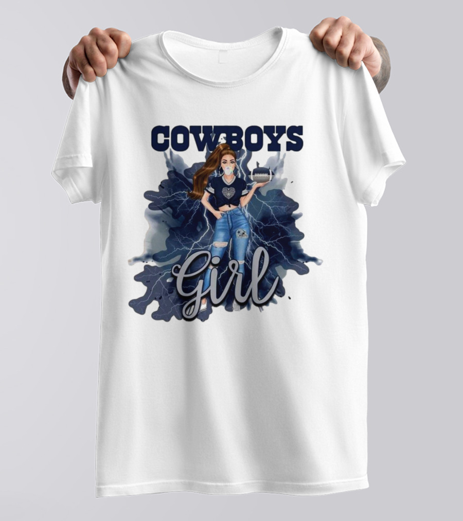 Cowboys Girl Unique Womens Dallas Cowboys Football Fan Fashion T-Shirt