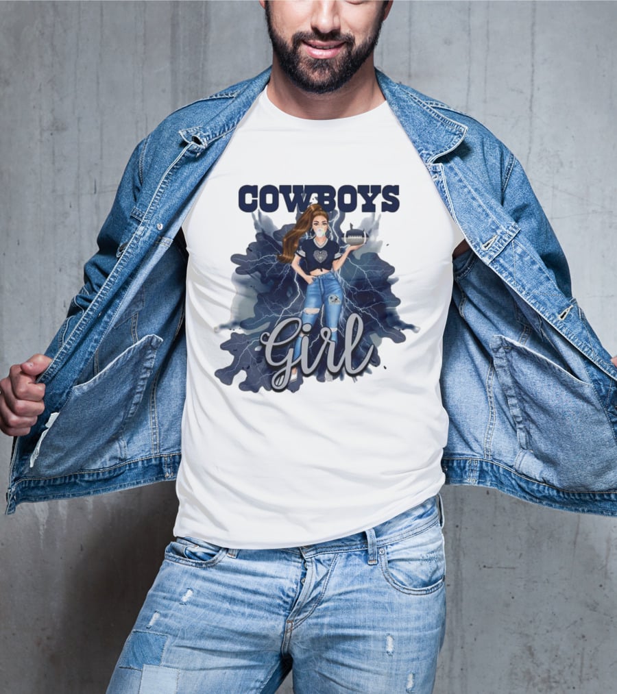 Cowboys Girl Unique Womens Dallas Cowboys Football Fan Fashion T-Shirt