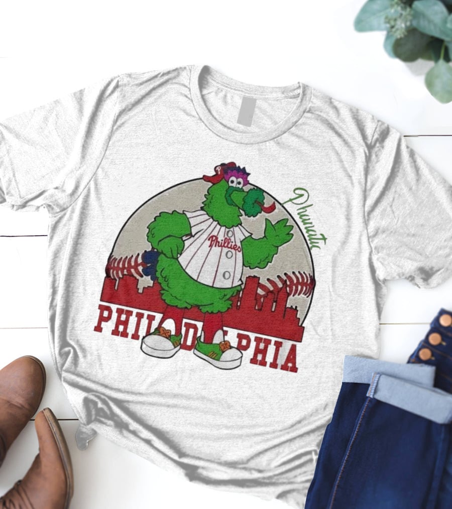 Philly Phanatic Philadelphia Skyline Baseball Phillies T-Shirt