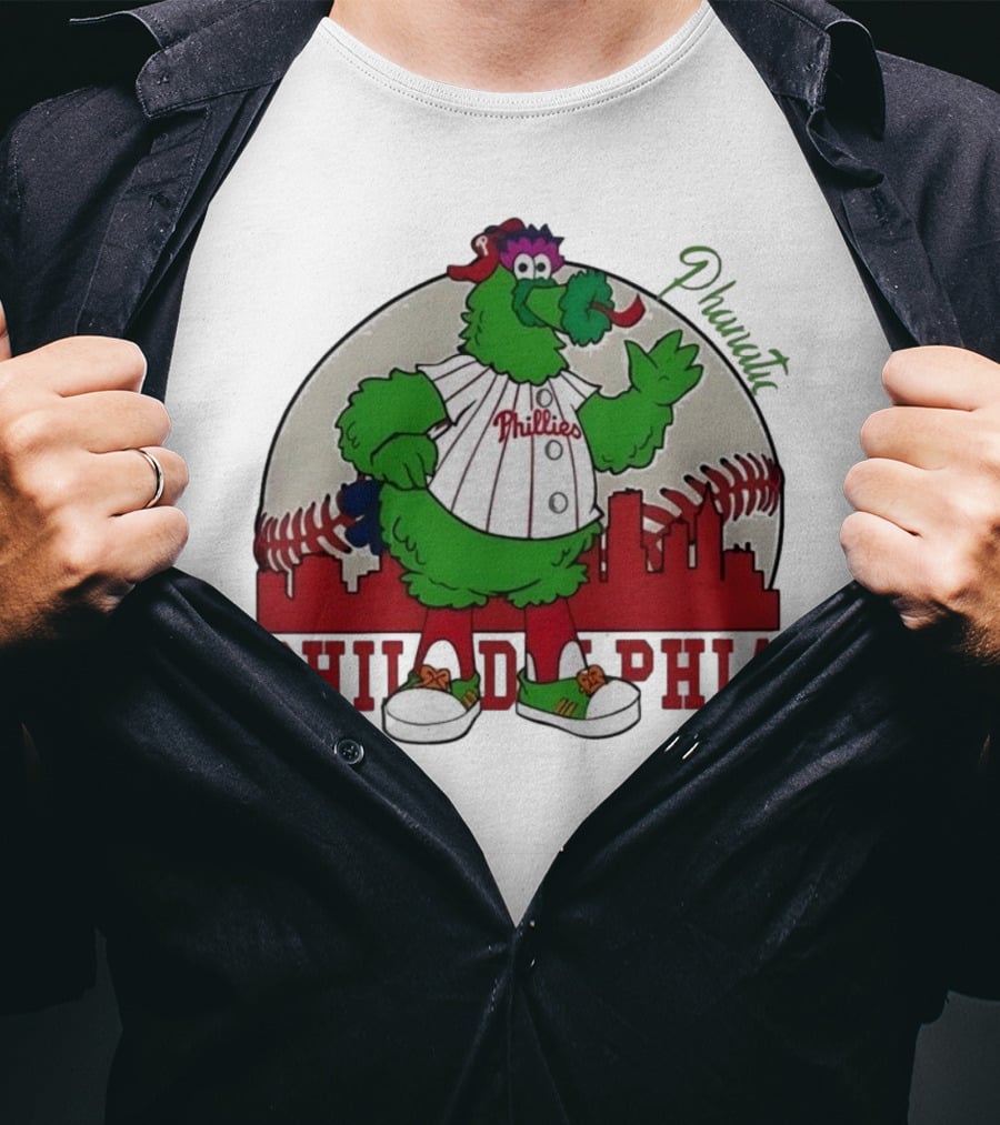 Philly Phanatic Philadelphia Skyline Baseball Phillies T-Shirt