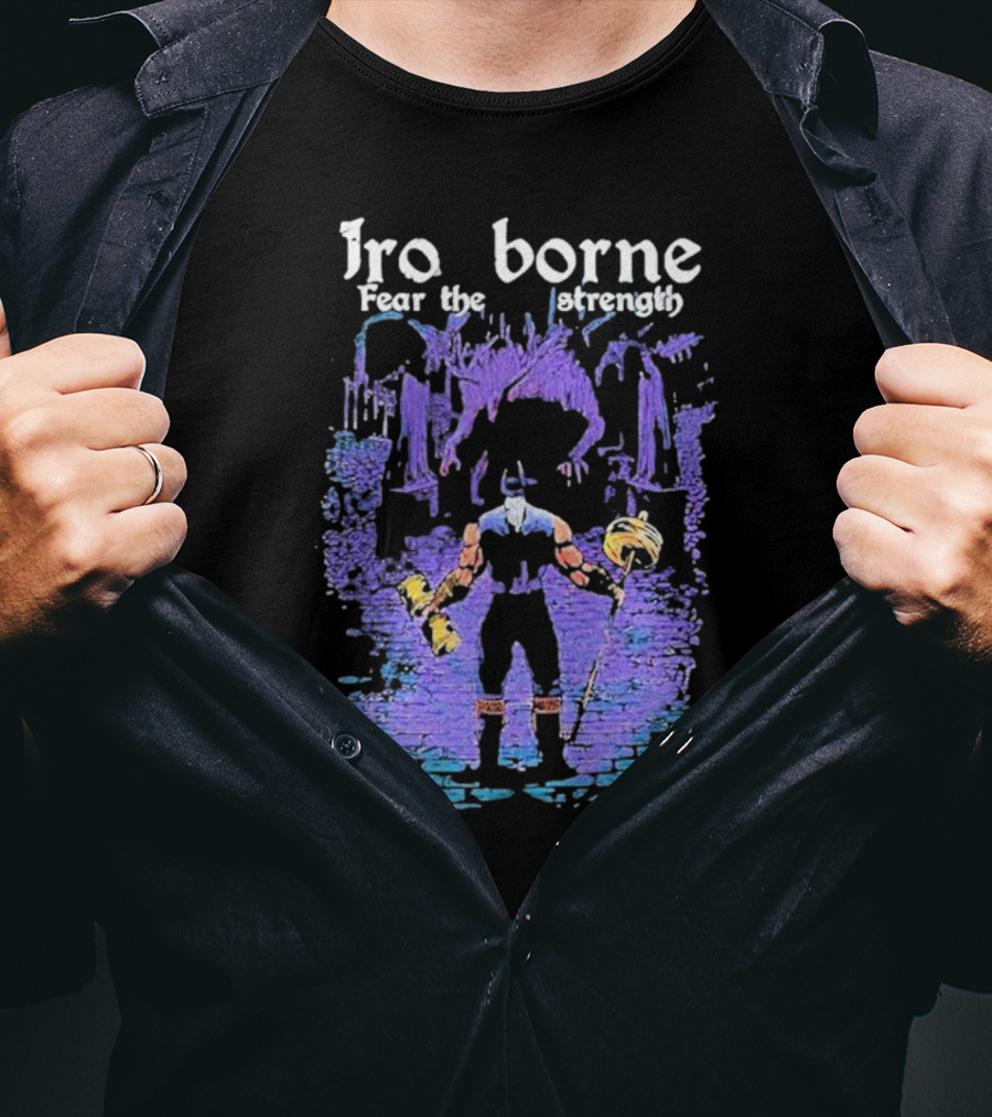 Ironborne Fear The Strength Power Viking Warrior Scene T-Shirt