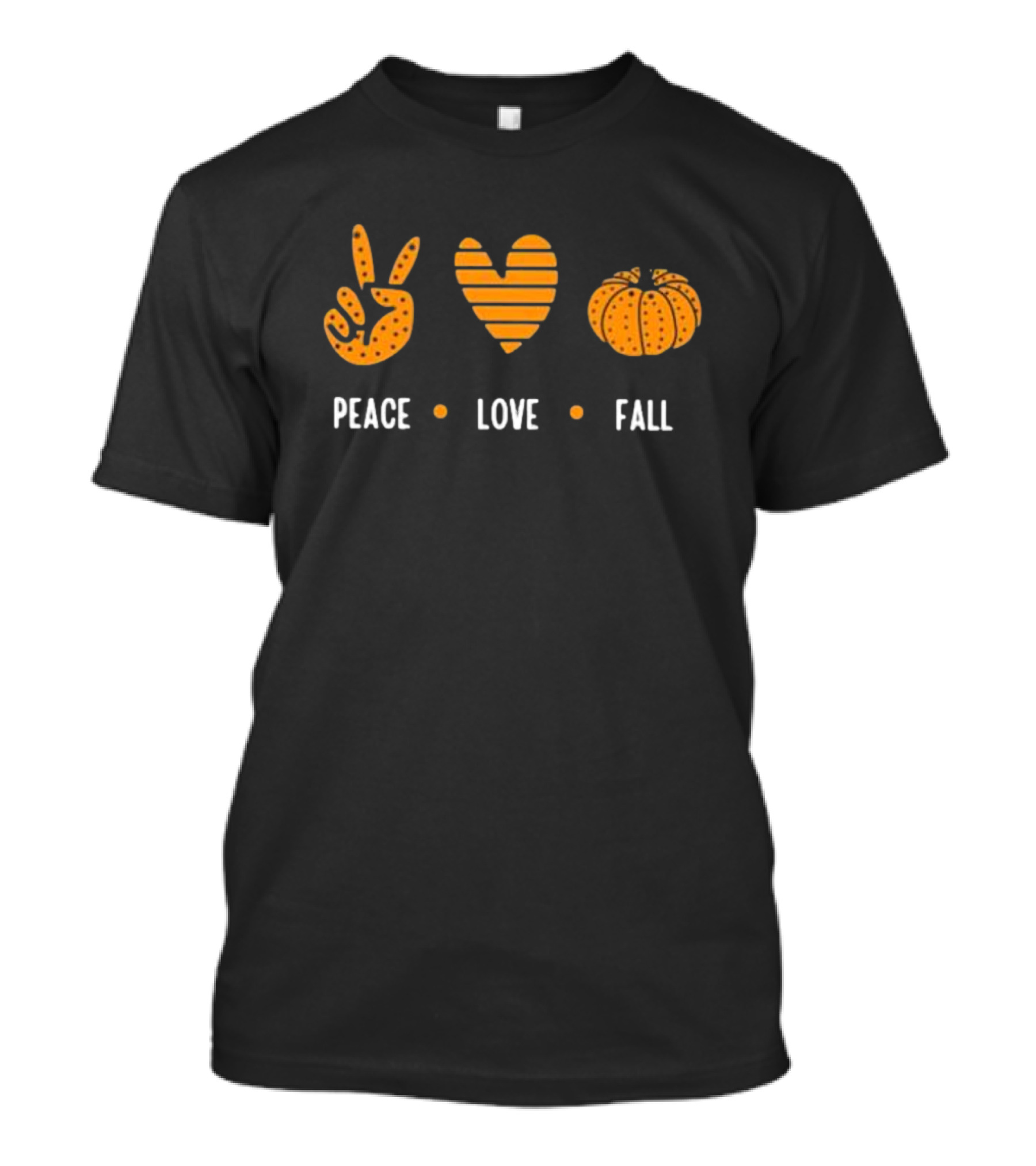 Peace Love Fall Heart Pumpkin Happy Halloween T-Shirt
