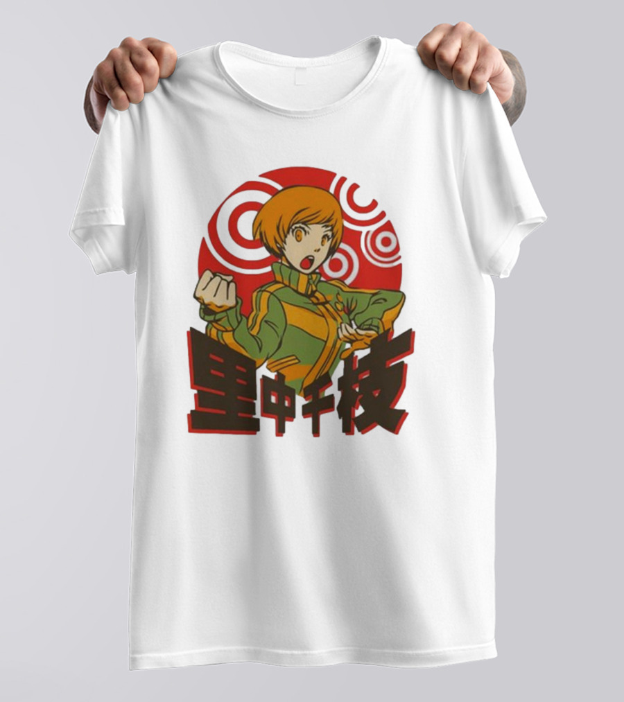 Persona 4 Dragon’s Fury Chie Satonaka Retro Red Circles T-Shirt