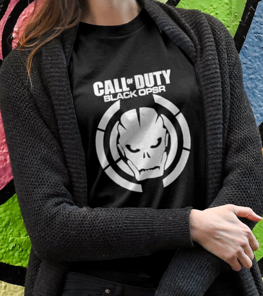 CALL OF DUTY BLACK OPSR Skull Emblem T-Shirt