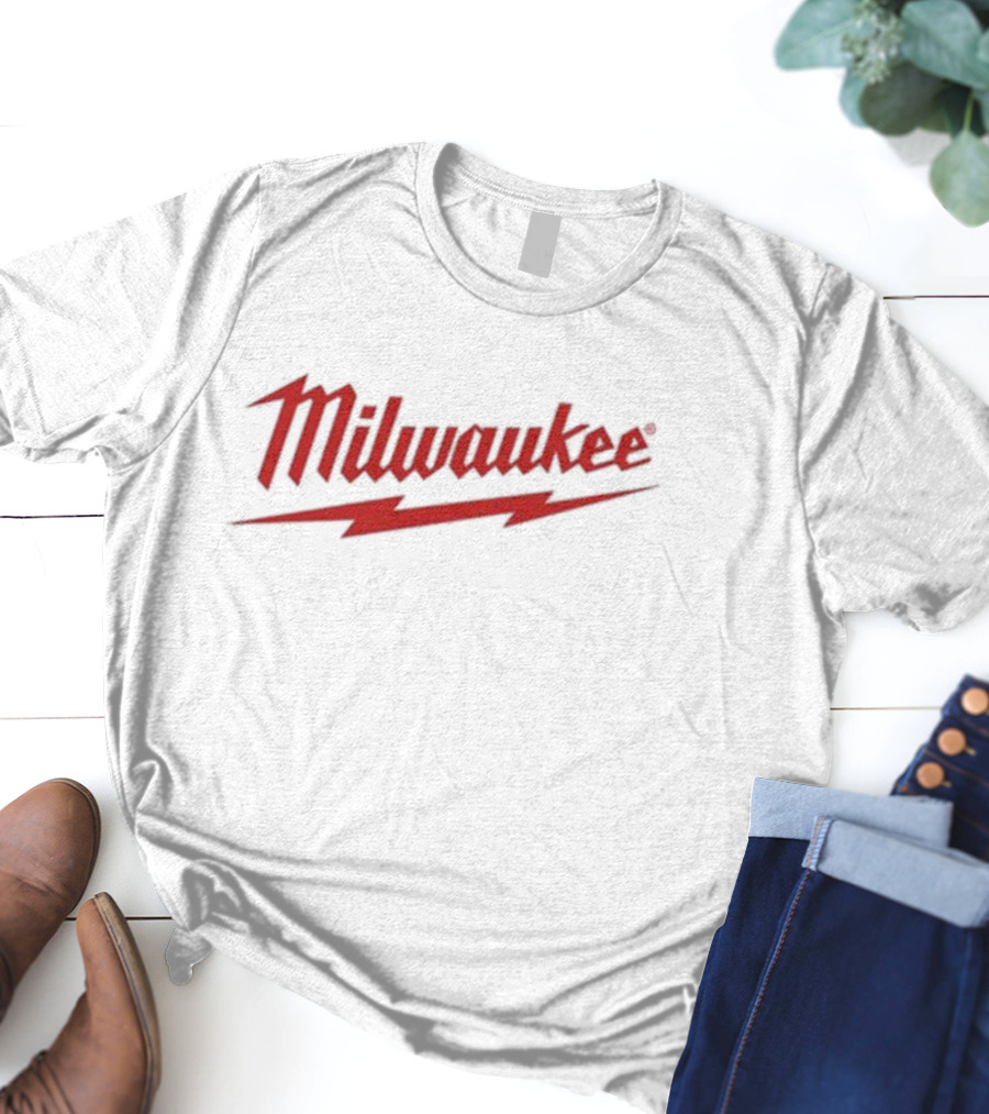 Milwaukee Power Tools Logo With Tyler Tallbottom Text T-Shirt