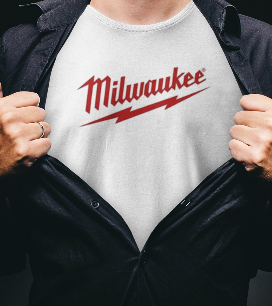 Milwaukee Power Tools Logo With Tyler Tallbottom Text T-Shirt