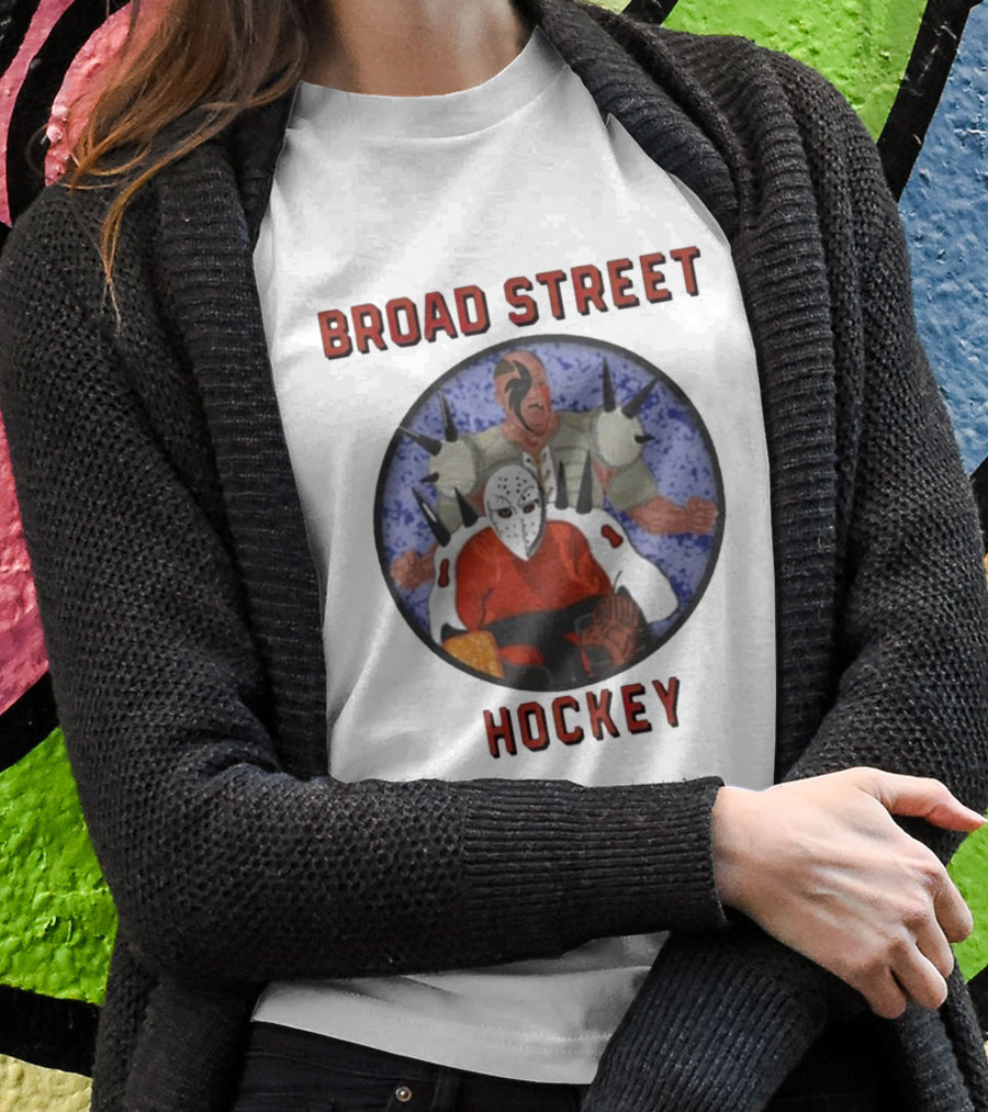 Broad Street Hockey Masked Player And Spiked Warrior T-Shirt