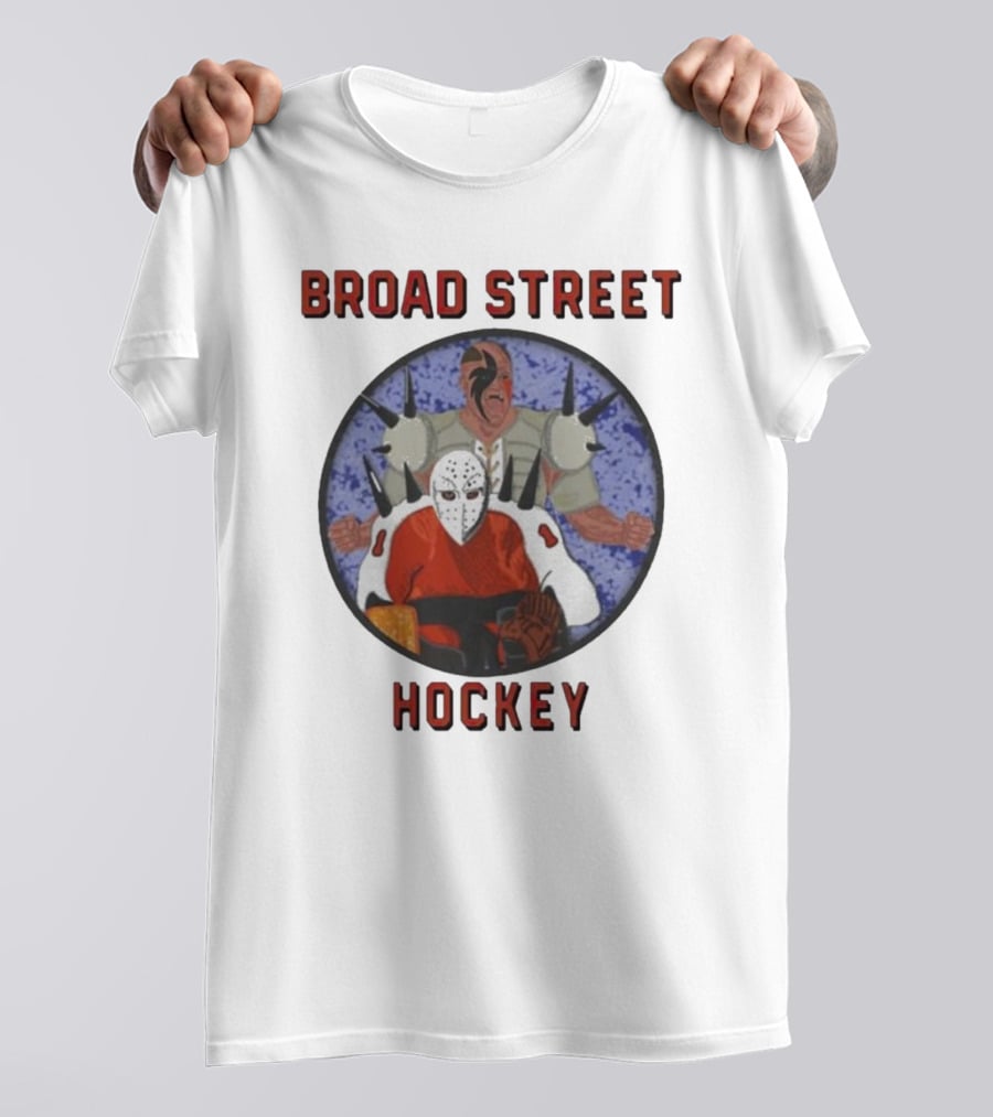 Broad Street Hockey Masked Player And Spiked Warrior T-Shirt