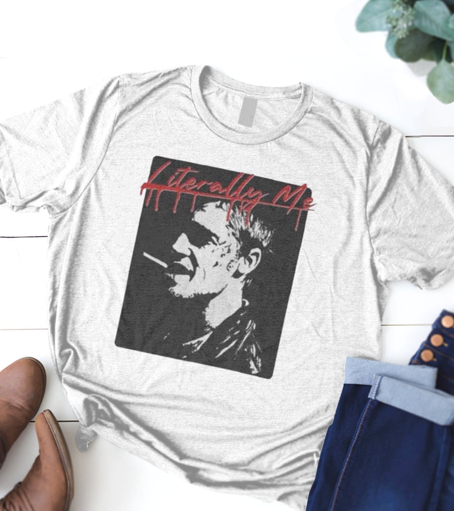 Literally Me Tyler Durden Smoking Silhouette Black And Red T-Shirt