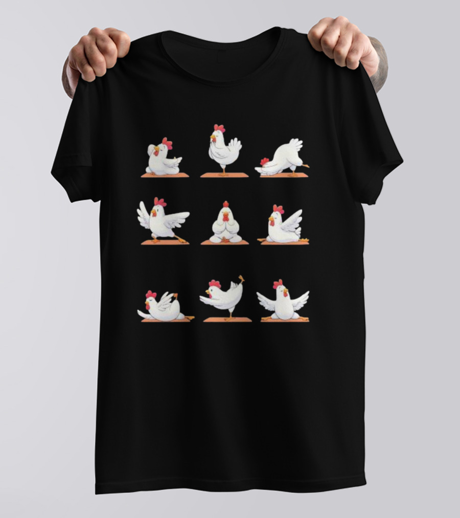 Hen Chicken Yoga Poses For Healthful Practice T-Shirt
