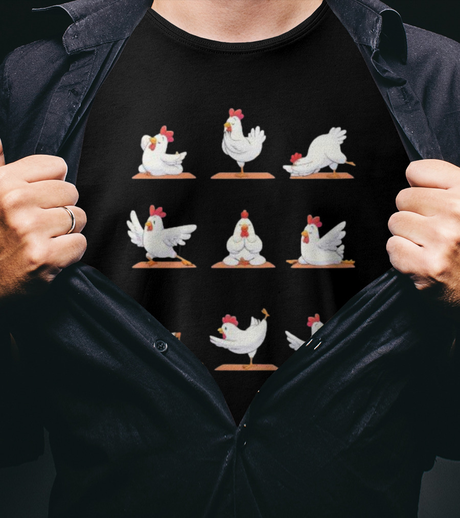 Hen Chicken Yoga Poses For Healthful Practice T-Shirt