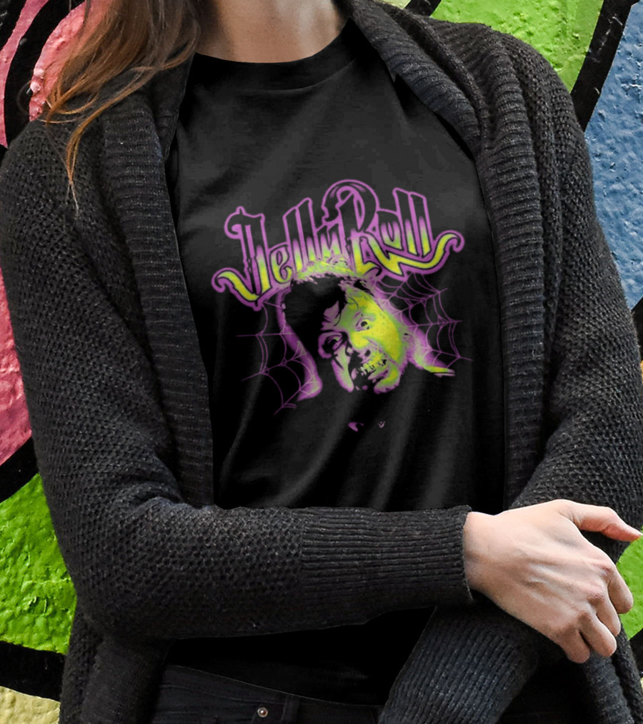 Jelly Roll Spiderweb Neon Face T-Shirt