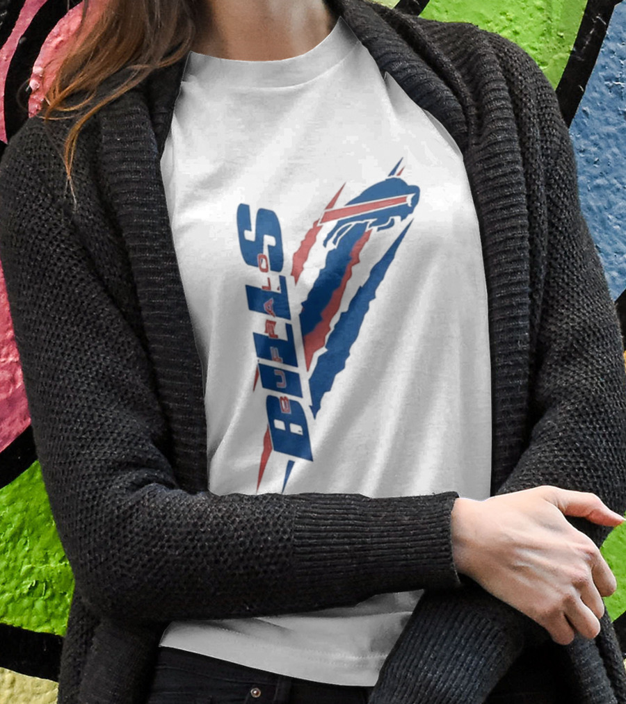 Buffalo Bills Starter Scratch Logo With Red And Blue Elements T-Shirt