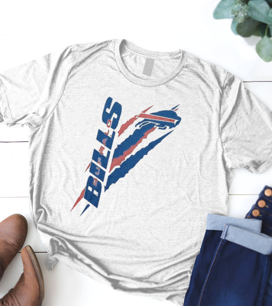 Buffalo Bills Starter Scratch Logo With Red And Blue Elements T-Shirt