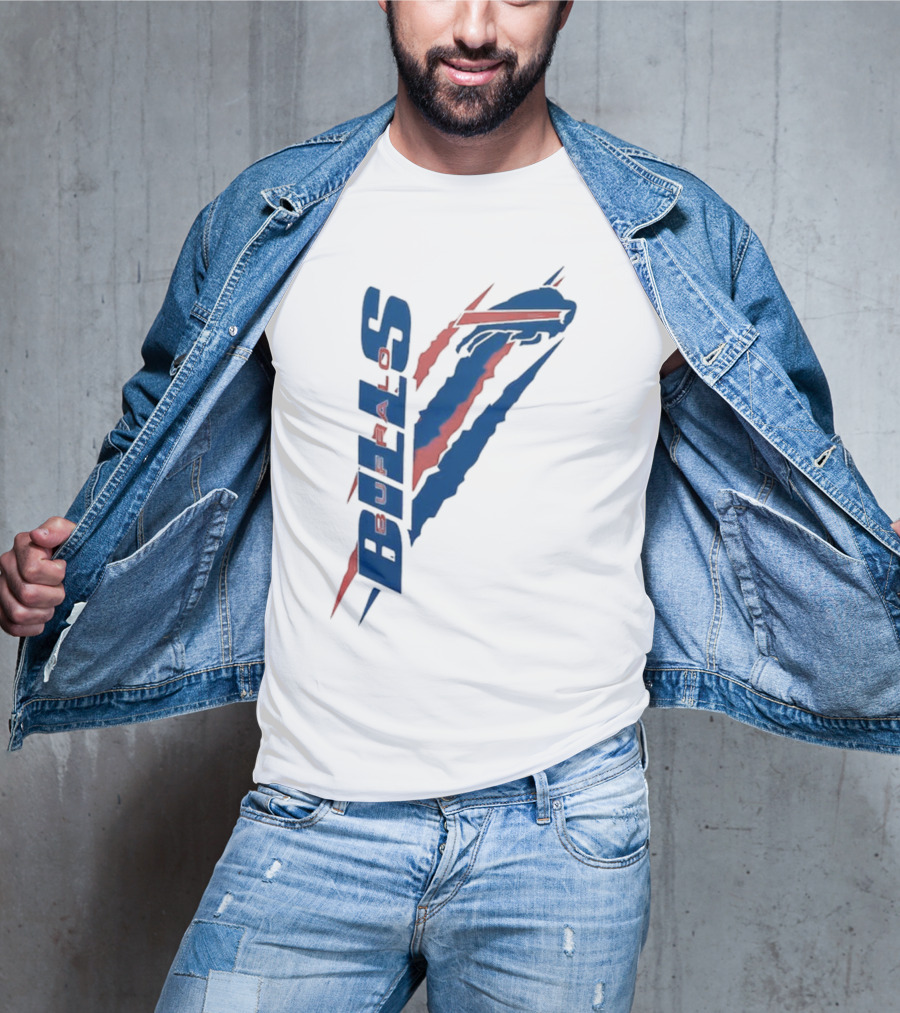Buffalo Bills Starter Scratch Logo With Red And Blue Elements T-Shirt