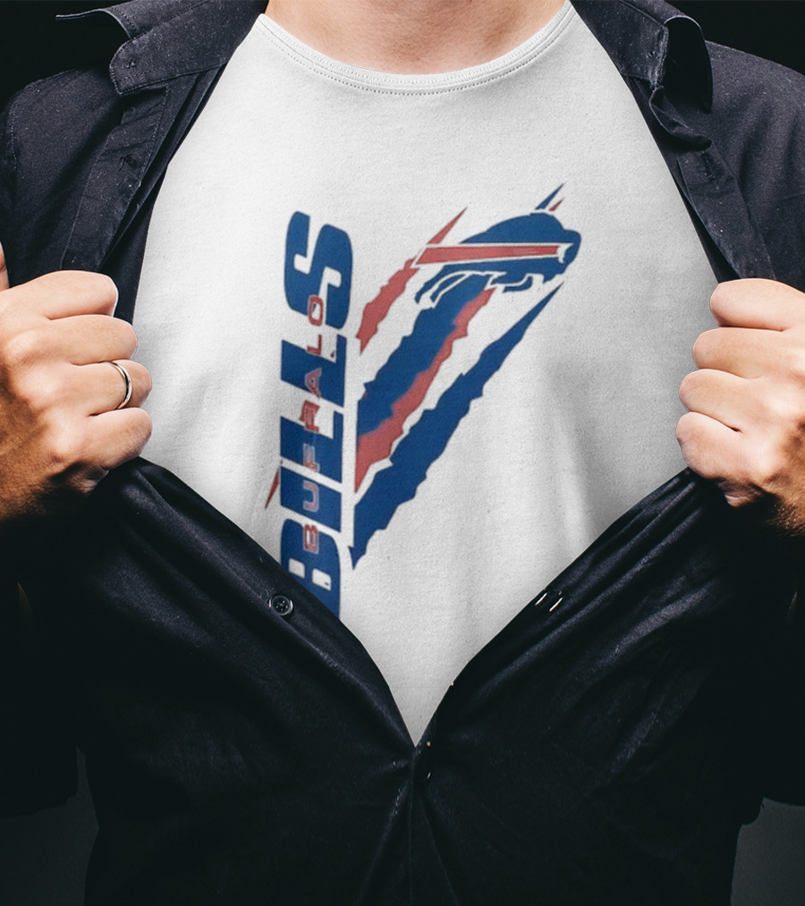 Buffalo Bills Starter Scratch Logo With Red And Blue Elements T-Shirt