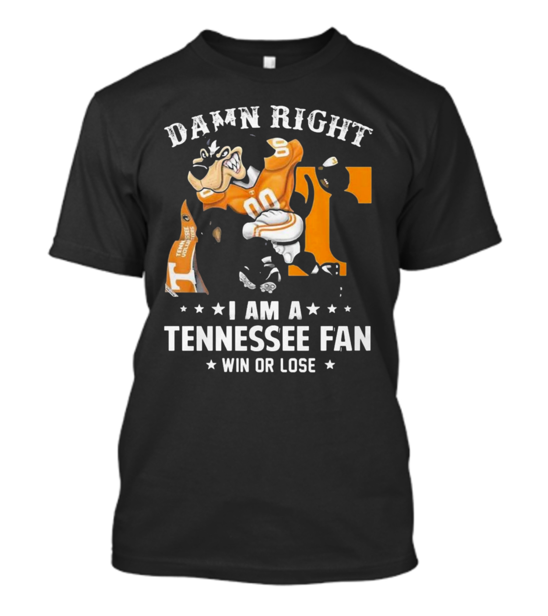 Damn Right I Am A Tennessee Fan Win Or Lose T-Shirt