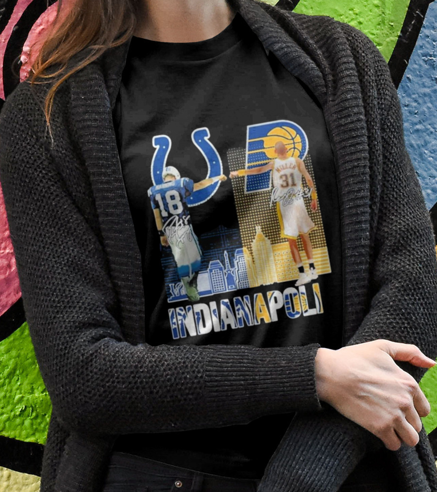 Indianapolis Colts Indiana Pacers Legends Fist Bump T-Shirt