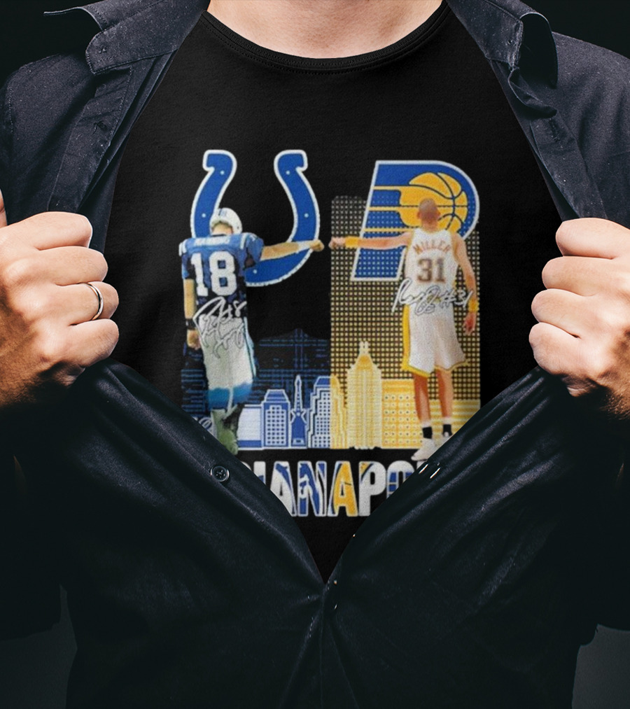 Indianapolis Colts Indiana Pacers Legends Fist Bump T-Shirt